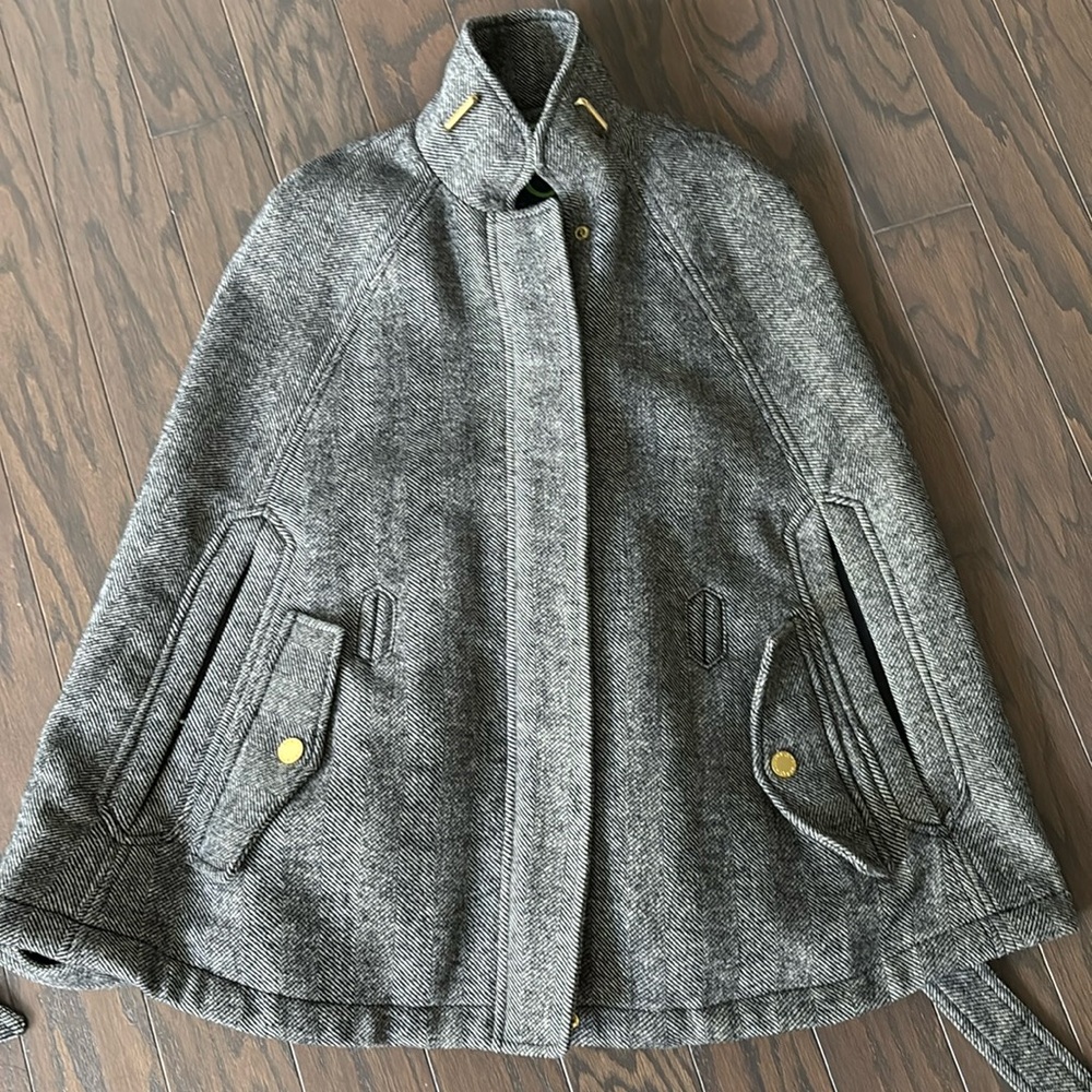 C Wonder Wool Cape Jacket - XS, Herringbone